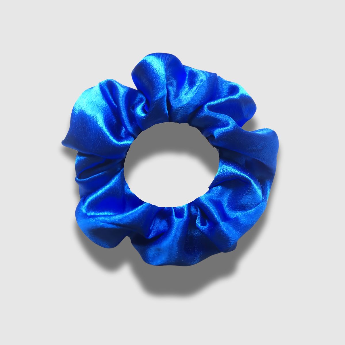 Blue Satin Scrunchie