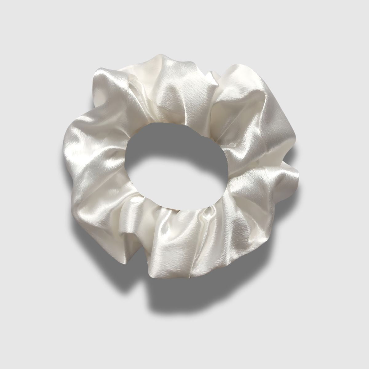 White Satin Scrunchie