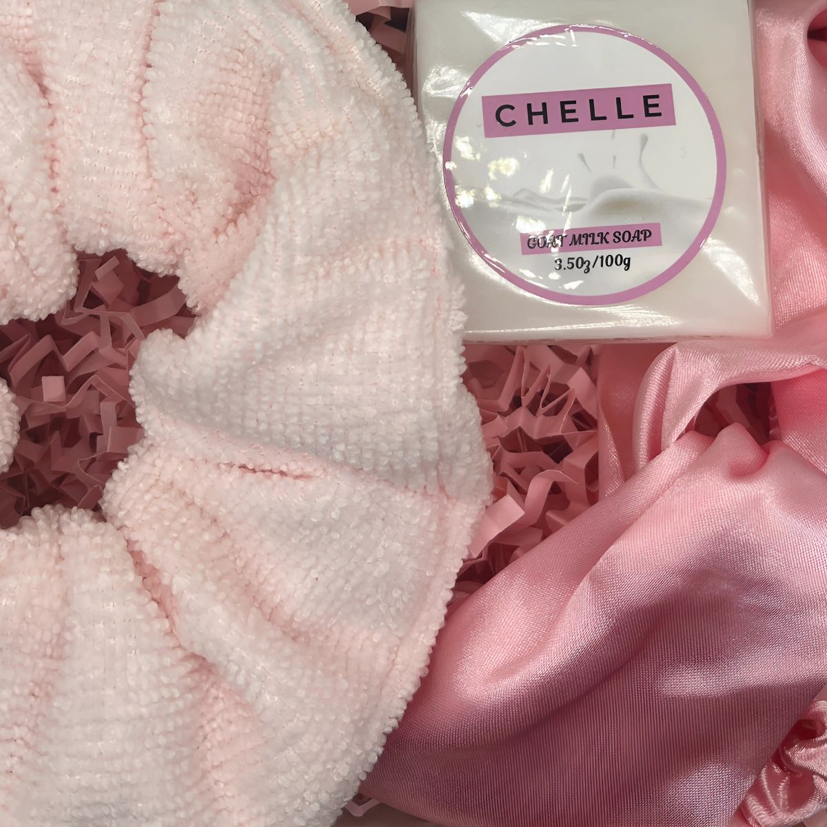 The Pamper Package - Pink Towel Scrunchie