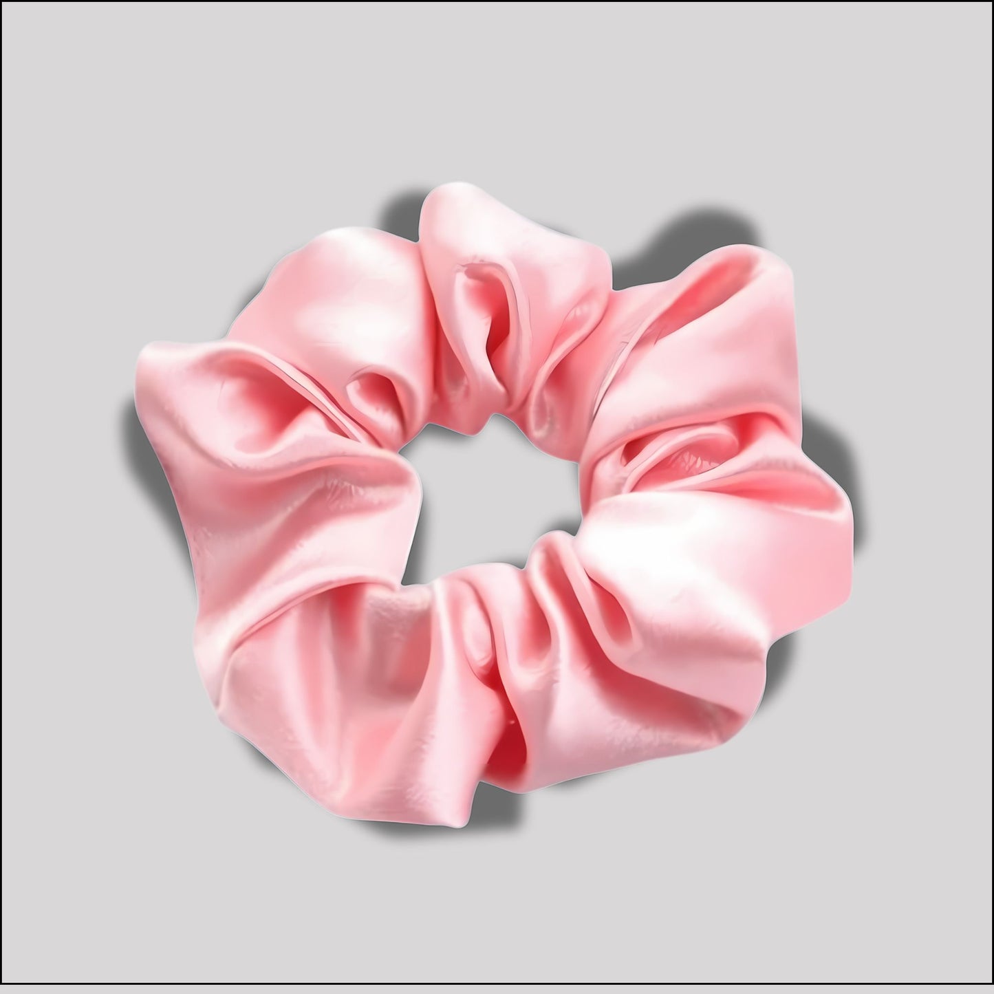 Large pink satin scrunchie