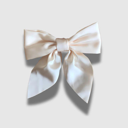 Satin Bow & Mini Scrunchie Boxe Set - Cream & Black