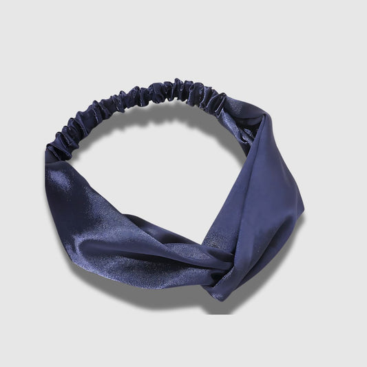 Navy Satin Headband