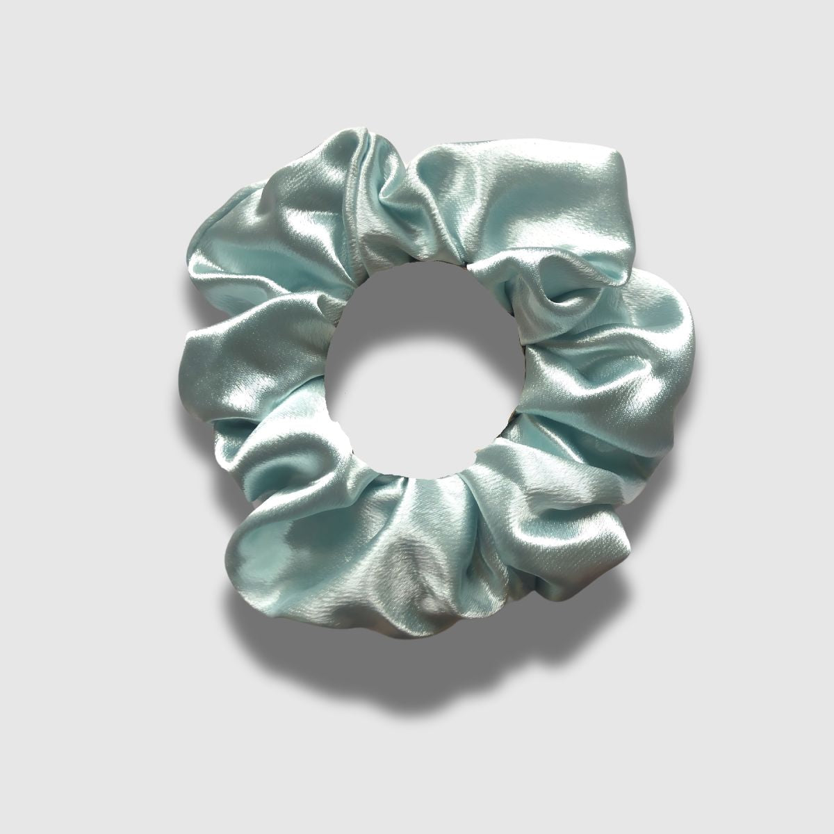 Aquamarine Satin Scrunchie