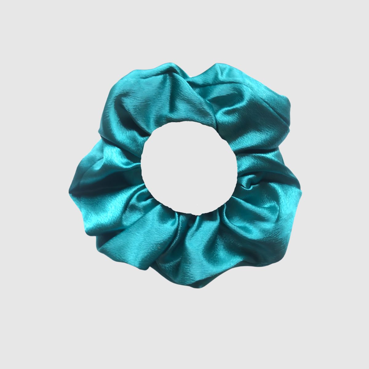 Teal Satin Scrunchie