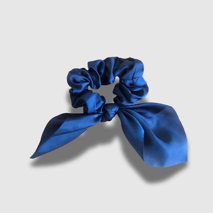 Satin Scrunchie Scarf & Mini Scrunchies Box Set - Navy & Black